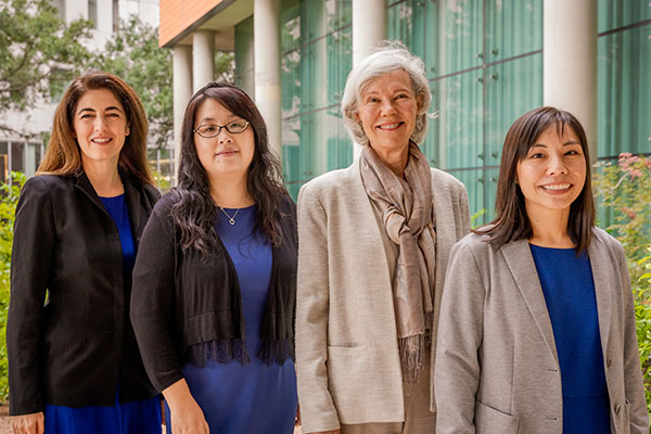 Photo of, from left to right: Dr. Maria Fernandez, Dr. Cui Toa, Dr. Patricia Dolan Mullen, and Dr. Natalie Sirisaengtaksin.